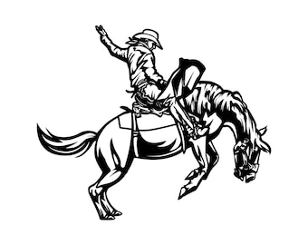 Cowboy SVG / SVG Cut File / Car Decal SVG / Instant Download / Printable vector clip art / Silhouette & Cricut