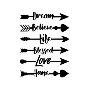 Pfeil Worte SVG / SVG Schnittdatei / Auto Aufkleber SVG / Sofort Download / Druckbarer Vektor Clip Art / Silhouette & Cricut