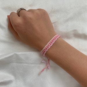 Pastel pink friendship bracelet set | outer banks style