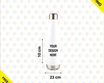 Botella de agua térmica de aluminio personalizada: personaliza tu propia botella de agua de aluminio de 500 ml con cualquier imagen, texto o diseño.