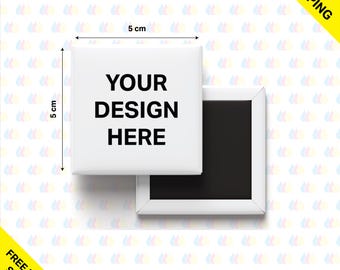 Imán para nevera con foto personalizado: personalice su propio imán para nevera cuadrado de 5 cm con cualquier imagen, texto o diseño