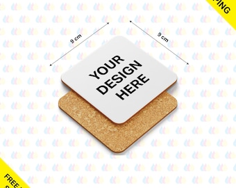 Posavasos con foto personalizados: personalice su propio posavasos cuadrado de 9 x 9 cm con cualquier imagen, texto o diseño