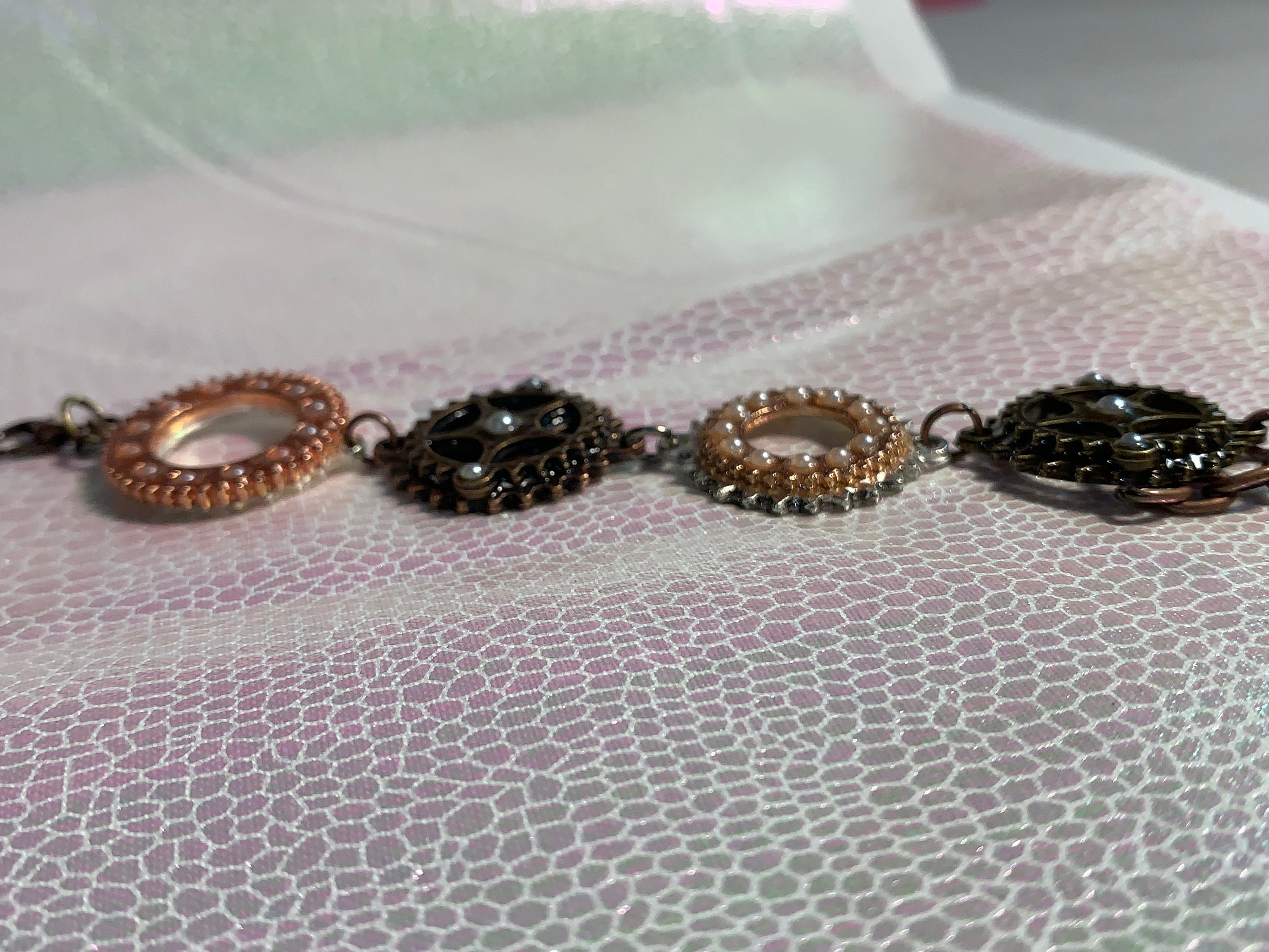Metal Gear Pearly Steampunk Bracelet - Etsy Canada