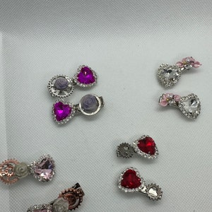 Hear Rhinestone Hair Clip Barrette Pair