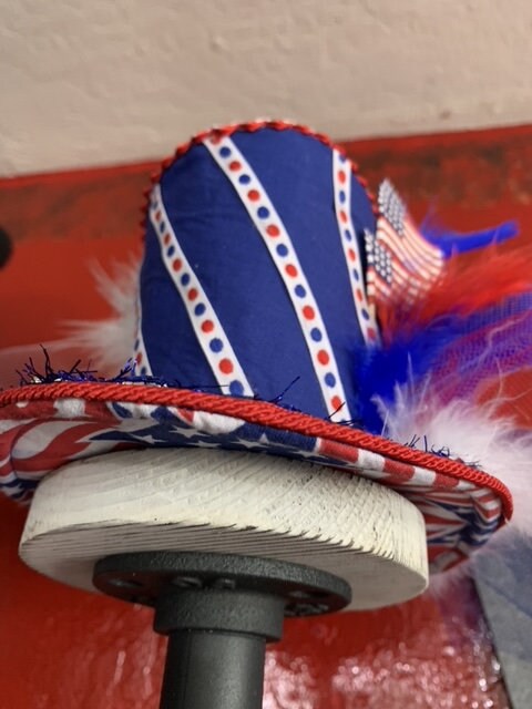 Fourth Of July Mini Blue Top Hat Fascinator Fourth of July Mini Blue Top Hat Fascinator - Etsy main image 3