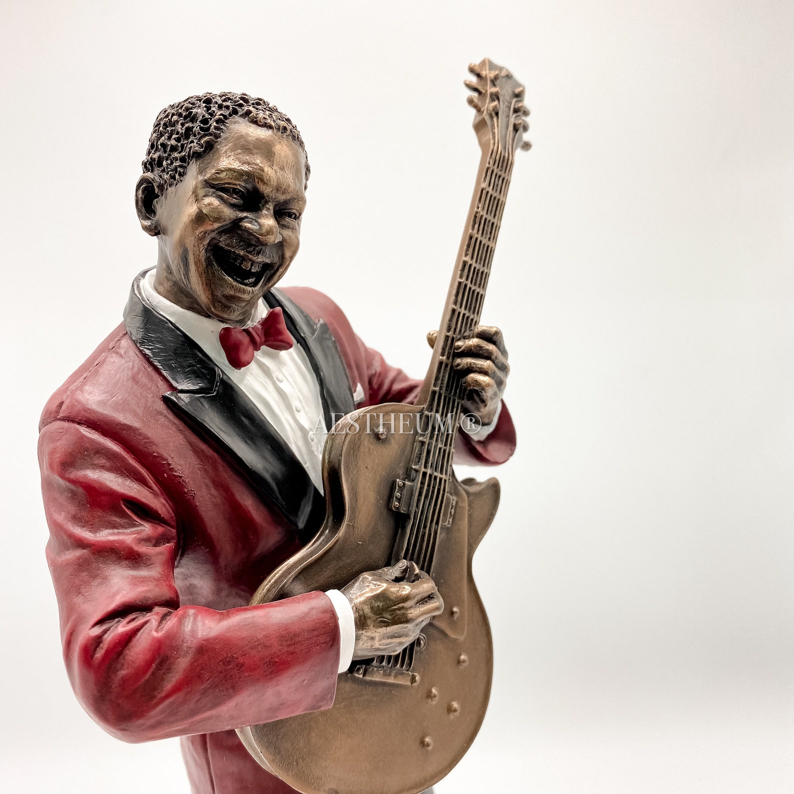 Guitar Player Statue Sculpture Jazz Band African American Etsy