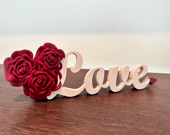 Roses with Love sign with stand (Mothers Day, Weddings, Engagement, Anniversary, Valentine&#39;s, Celebrate!)