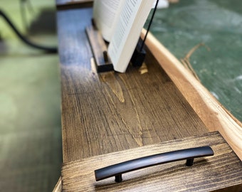 Bath Tray / Bath Caddy with custom Book Holder