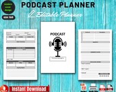 Editable Podcast Planner Template | Podcast Episode Organizer & Content Outline | Podcast Planning Worksheet | Digital Download Pdf Ppt Png