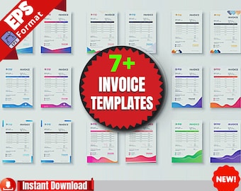 Modern Invoice Template Bundle: Editable EPS, A4 (Digital Download)