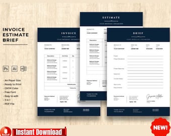 Professional Invoice Template Bundle: Editable Word & Google Docs