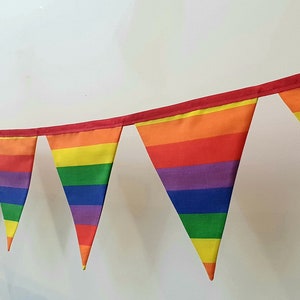 Handmade Rainbow bunting , Pride Bunting, Pride Decoration, Pride Flag, LBGTQ Decorations, Party Decor image 1
