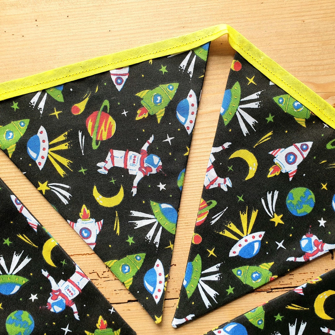 Handmade Space Bunting: Astronauts, Rockets, Planets Fabric Garland - Etsy