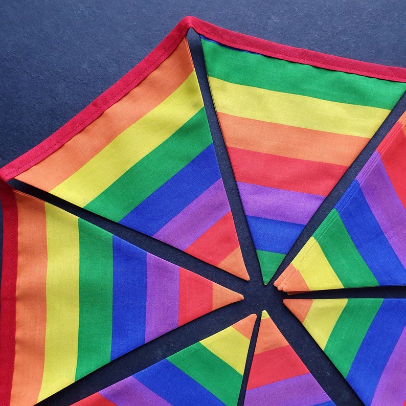 Handmade Rainbow bunting , Pride Bunting, Pride Decoration, Pride Flag, LBGTQ Decorations, Party Decor image 2