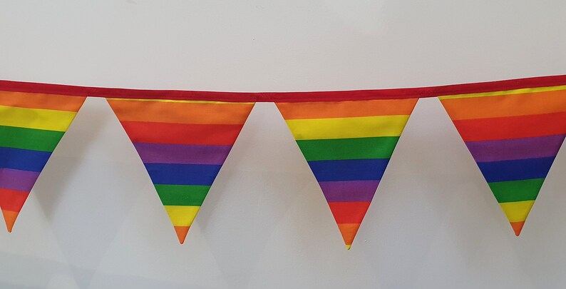 Handmade Rainbow bunting , Pride Bunting, Pride Decoration, Pride Flag, LBGTQ Decorations, Party Decor image 8