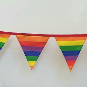 Handmade Rainbow bunting , Pride Bunting, Pride Decoration, Pride Flag, LBGTQ Decorations, Party Decor image 4