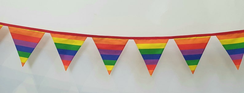 Handmade Rainbow bunting , Pride Bunting, Pride Decoration, Pride Flag, LBGTQ Decorations, Party Decor image 4