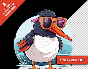 Cute Oystercatcher Clipart | 300 DPI PNG | Commercial Use | Digital Download | Bird Clipart | Commercial Free