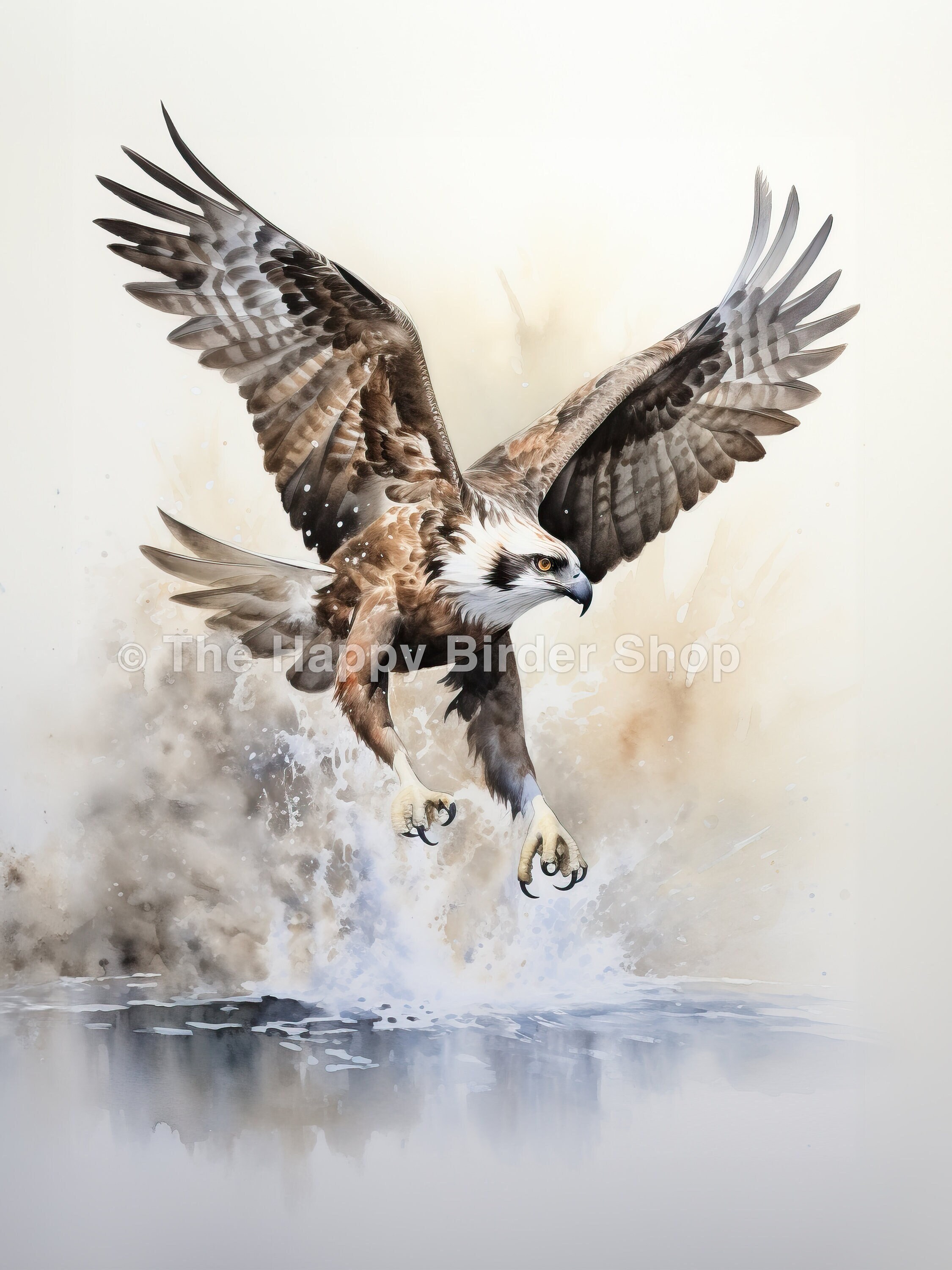 Osprey Watercolor Printable Wall Art Coastal Wall Art Decor Bird Print Digital Art Download - Etsy