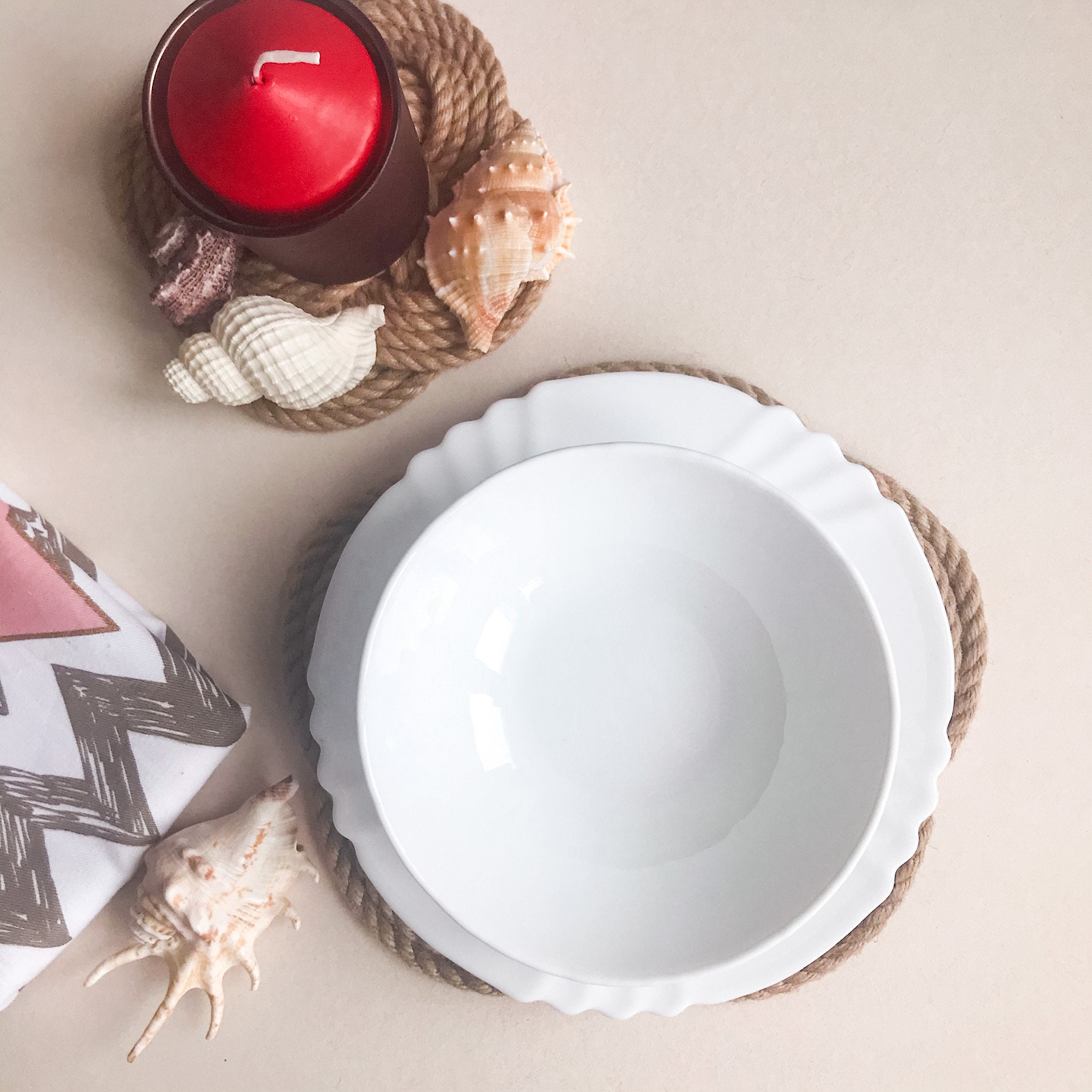 Jute rope placemats set Nautical hot pad Celtic knot placemats Etsy