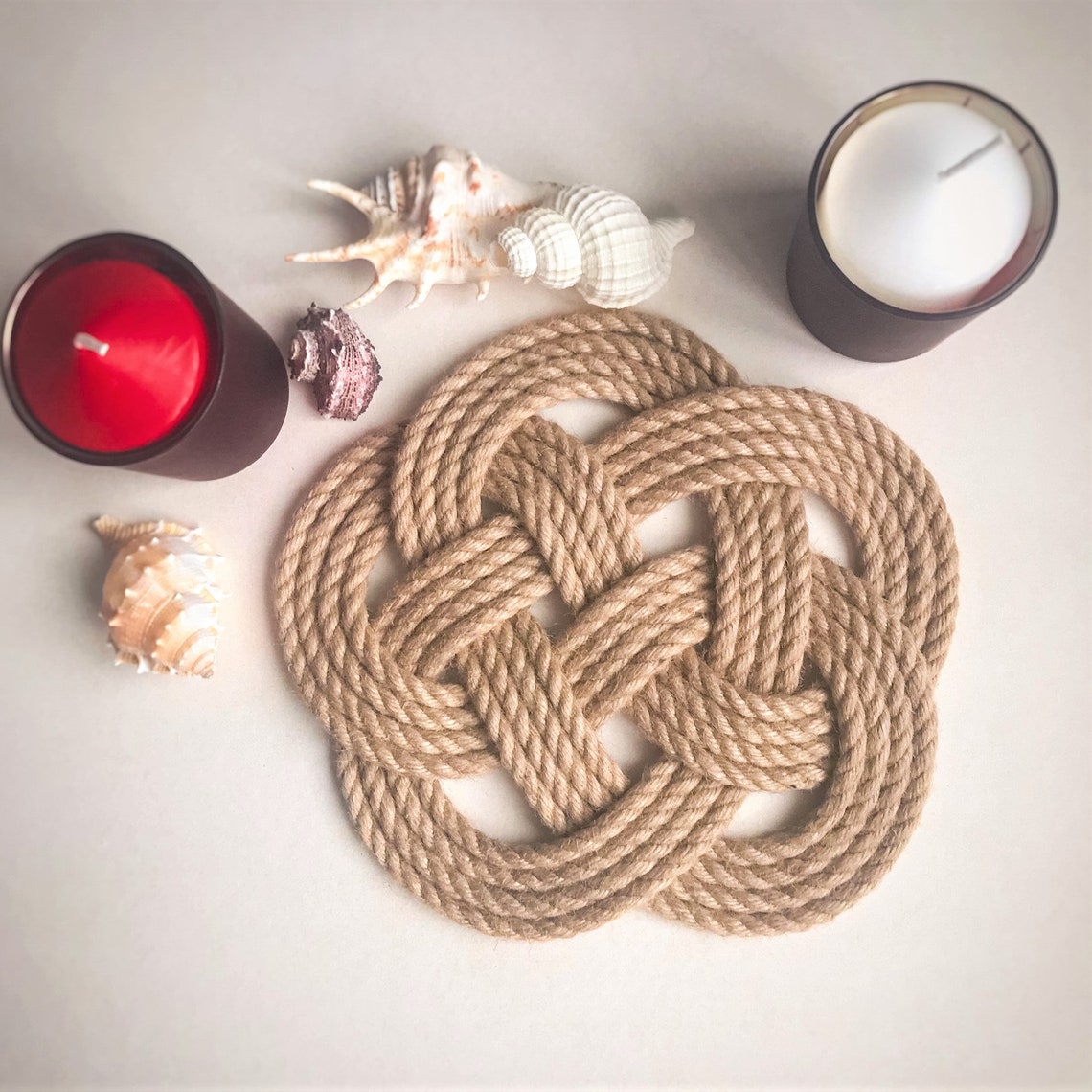 Jute rope placemats set Nautical hot pad Celtic knot placemats Etsy