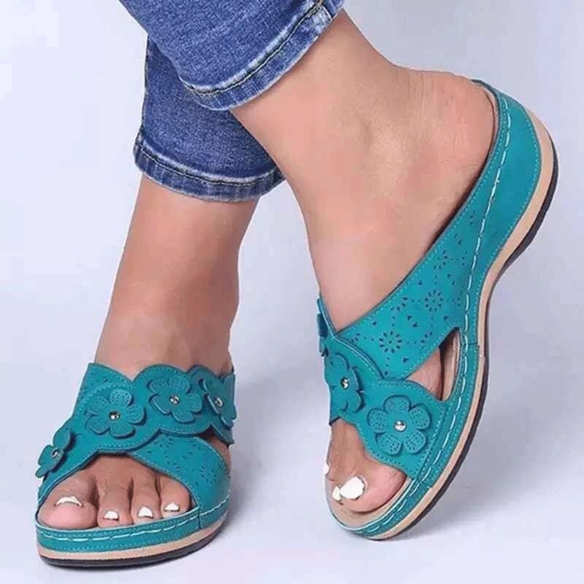 flat sandals with support