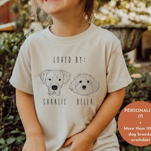 Custom Loved  by Dog Baby Kids Toddler Shirt| Personalized Gift for Kids,Dog Name Shirt, Dog Sibling Shirt, Pet Name Tshirt