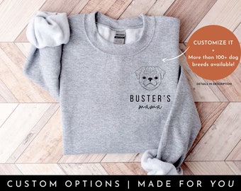 Custom Dog Mama with Name Sweater | Dog Mom Sweatshirt,Custom Pet Face Shirt,Personalized Dog Sweater,Custom Dog Mama Gifts,Dog Lover Gifts