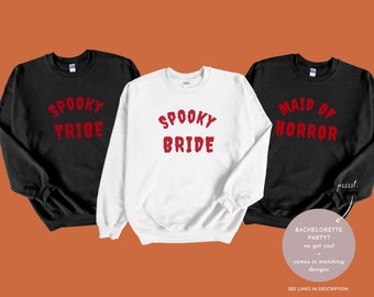 Spooky Tribe Sweatshirt| Halloween Bachelorette Party, Spooky Bridal Shower, Bridesmaid Gifts, Boochelorette, Bridal Party Sweatshirt
