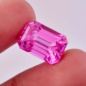 Rare Natural Flawless Pink Ceylon Sapphire Emerald Cut Loose Gemstone GIT Certified-AAA+ Top Quality Sapphire-Ring & Jewelry Making Gemstone