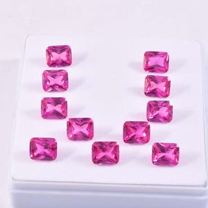 100 Pcs Natural Flawless Pink Ceylon Sapphire Emerald Cut Loose Gemstone GIT Certified-AAA+ Top Quality Sapphire-Ring & Jewelry Making Gems
