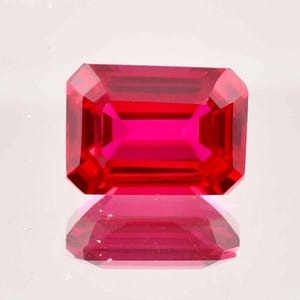 11.05 Ct Natural Mozambique Pigeon Blood Red Ruby Emerald Cut Loose Gemstone Certified 10x14 MM-AAA+ Top Quality Ruby-Ring & Jewelry Making