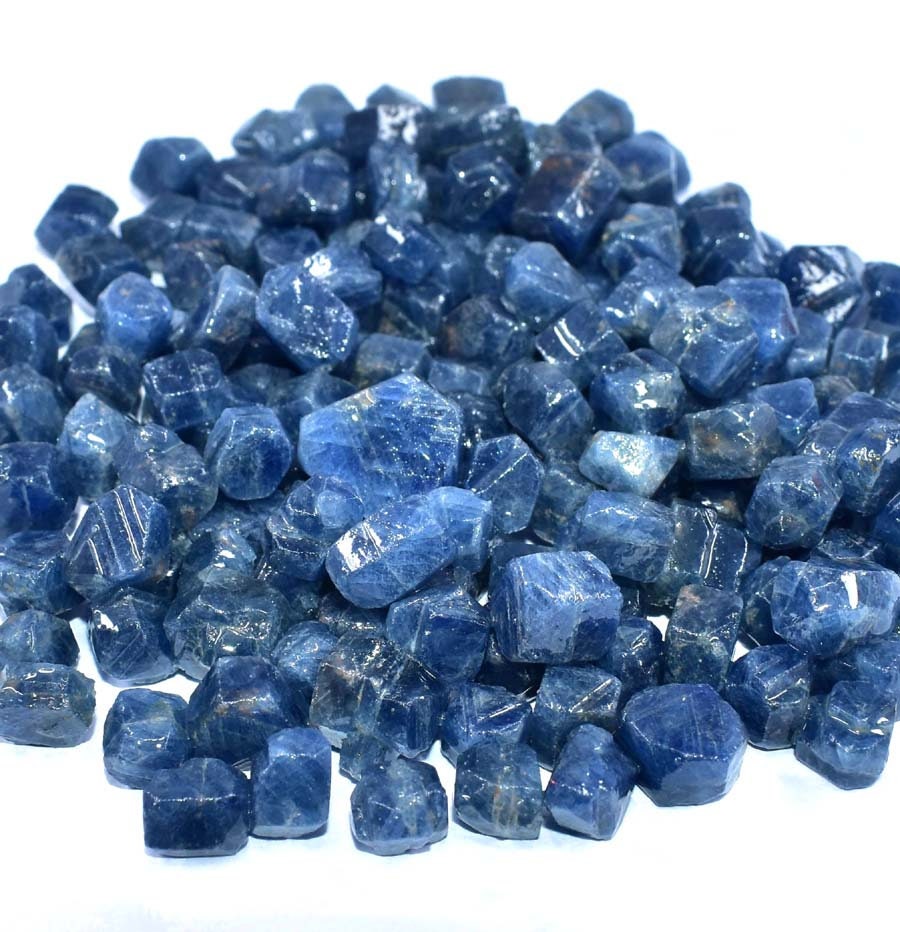 100 Ct./7 Pcs Natural Ring Size African Top Blue Sapphire Loose Gemstones Lot Loose Gemstones