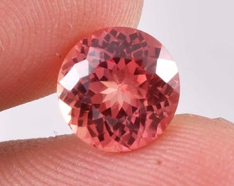 4.00 Ct Natürlicher Makelloser Pfirsich Rosa Morganit Rundschliff Lose Edelstein Zertifiziert 9 x 9 MM-AAA + Top-Qualität Morganit-Schmuck & Ring Herstellung Edelstein