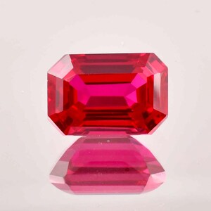 11.50 Ct Natural Mozambique Pigeon Blood Red Ruby Emerald Cut Loose Gemstone Certified 10x14 MM-AAA+ Top Quality Ruby-Ring & Jewelry Making