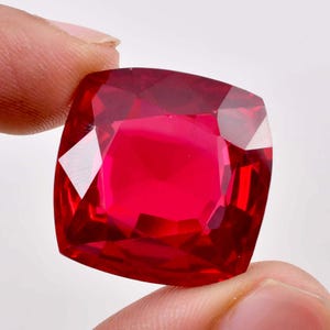 69.00 Ct Natural Mozambique Blood Red Ruby Cushion Cut Loose Gemstone Certified 23x23 MM-AAA+ Top Quality Ruby-Ring & Jewelry Making Gems