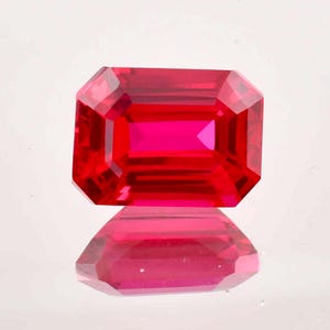 12.25 Ct Natural Mozambique Pigeon Blood Red Ruby Emerald Cut Loose Gemstone Certified 10x14 MM-AAA+ Top Quality Ruby-Ring & Jewelry Making