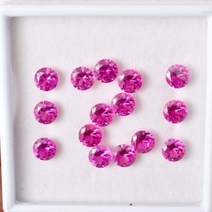 10 Pcs Natural AAA+ Flawless Pink Ceylon Sapphire Round Cut Loose Gemstone GIT Certified-Fine Quality Sapphire-Ring & Jewelry Making Gems