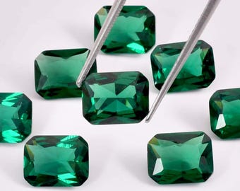 10 stuks natuurlijke onberispelijke groene Zambiaanse smaragd gefacetteerde smaragd geslepen losse edelsteen gecertificeerd-AAA+ Topkwaliteit smaragd-ring en sieraden maken