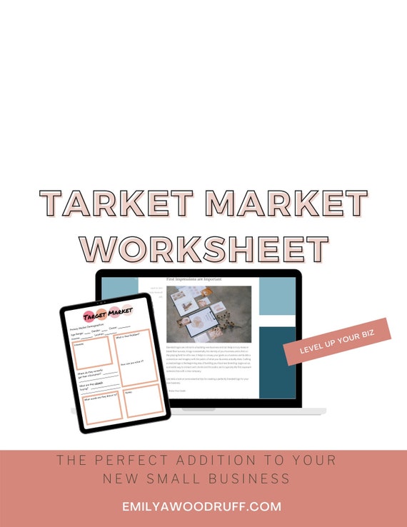Target Market Worksheet Marketing Target Market Business Etsy