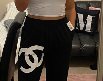 chanel logo sweatpants