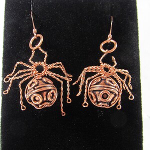 Earrings - Copper Wire Spider