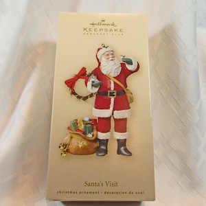 Hallmark Collector Club Member Exclusive Ornament - Santa&#39;s Visit - Mint Condition