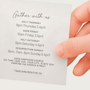 Editable Easter Church Invite Card Canva Template | 4 Inch X 4 Inch ...
