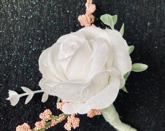 Classic White Rose Boutonnières