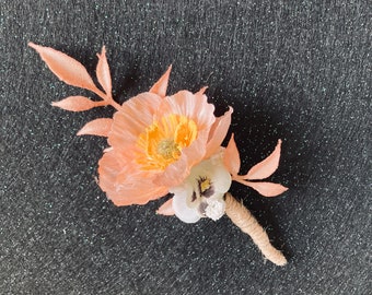 Unique Salmon Pink Boutonnières