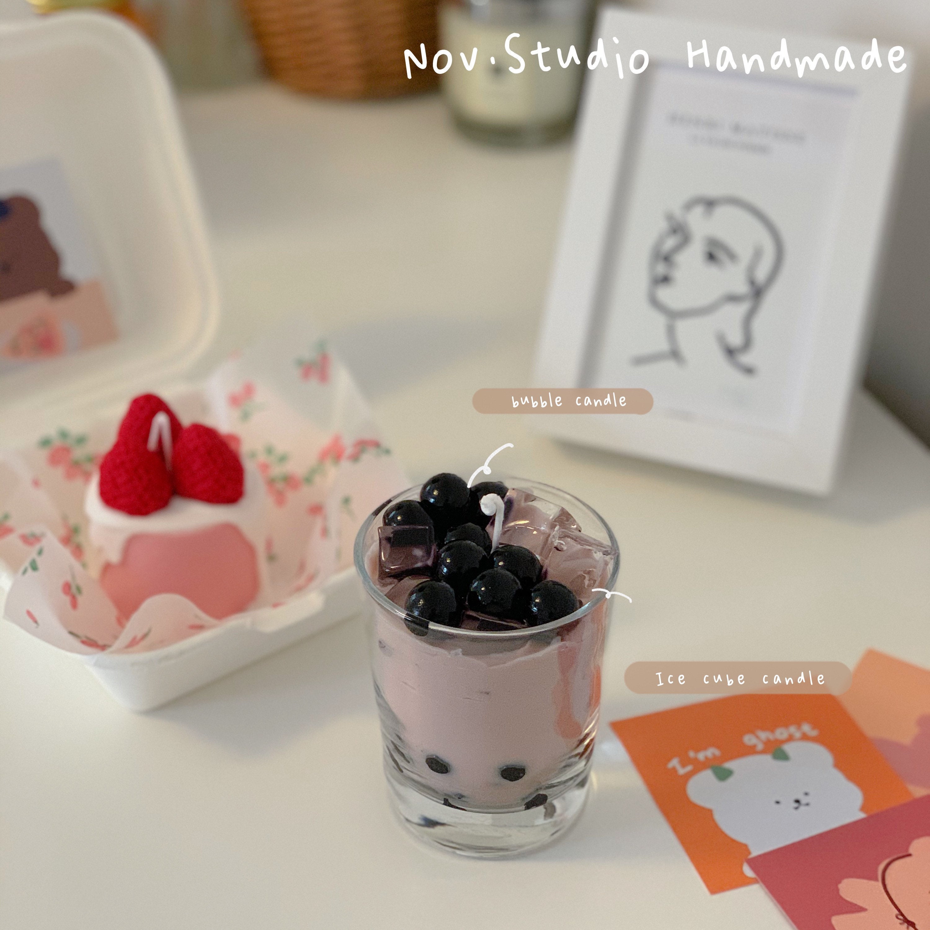 Boba tea candle 7Oz Boba milk tea candle Boba gift bubble Etsy