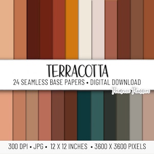 Paquete de papel digital sólido TERRACOTA / Fondo sólido / Papel digital base / Descarga instantánea para uso comercial / Monocromo