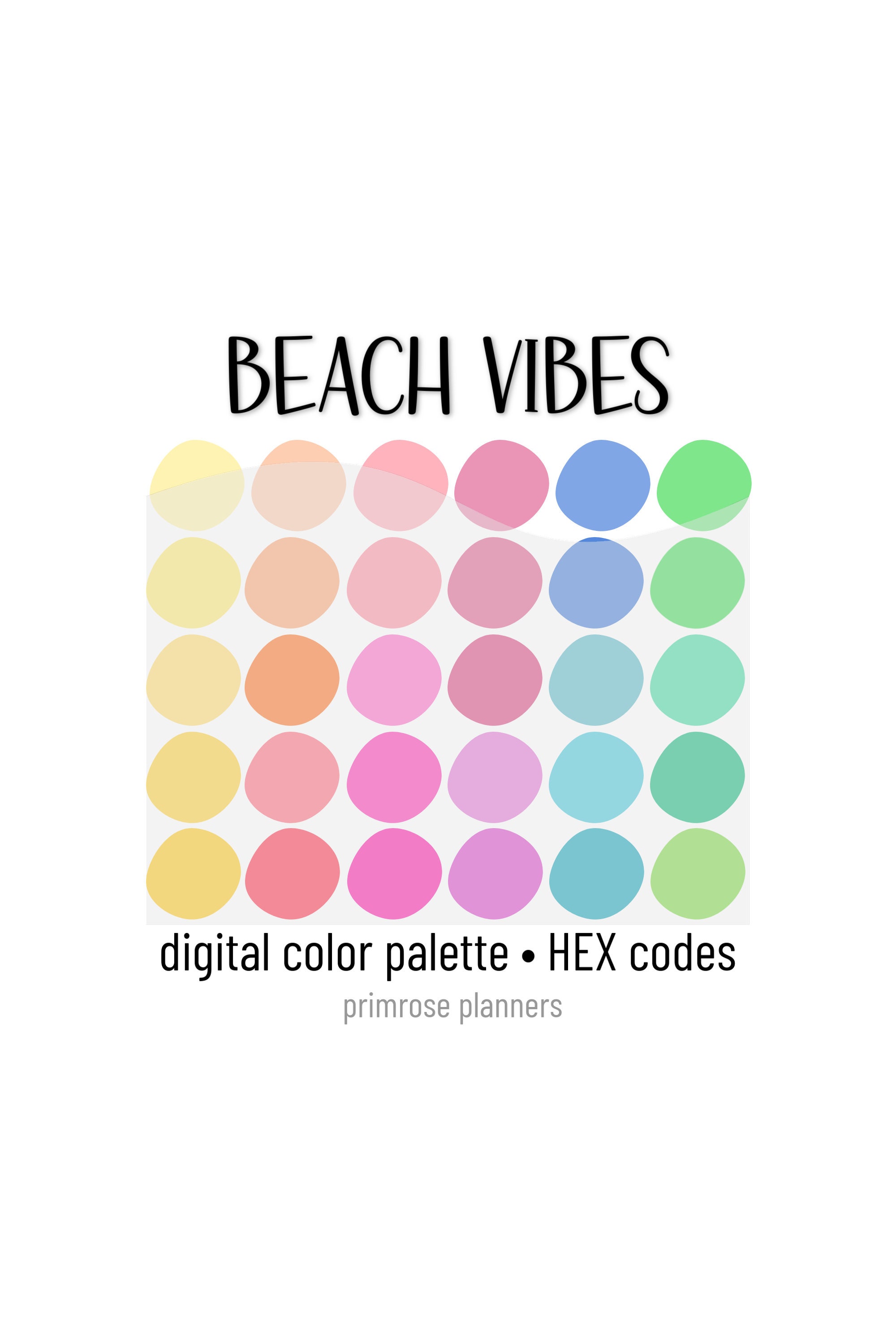 Beach Vibes Digital Color Palette Color Chart Goodnotes - Etsy