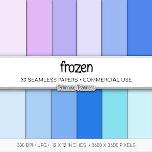 Solid Digital Paper Frozen Winter | Cool Tone Ice Palette | Aqua, Teal, Blue, Purple, Lavender | Commercial Use Background